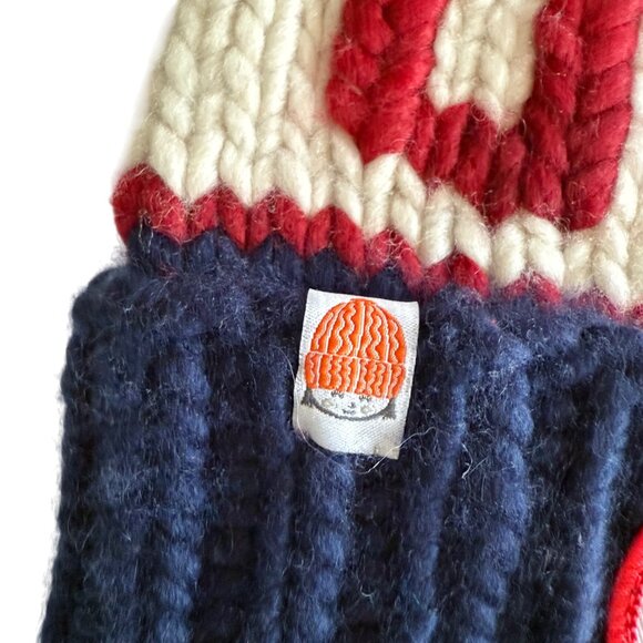 Team USA Olympic Knit Hat By Sh*t That I knit (Stik) Navy/Red/White  Wool Peru W - Picture 7 of 8